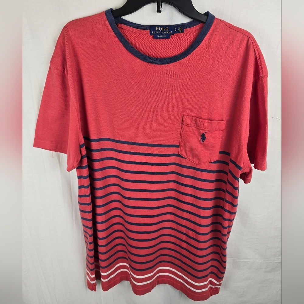 Polo by Ralph Lauren Red And Blue Striped Men's Shirt Sz L